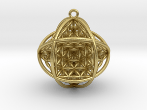 Ball Of Life v2 Pendant 2" in Natural Brass