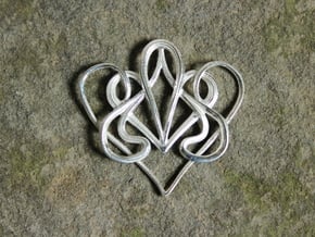 Nouveau Swirl Heart Pendant in Polished Silver