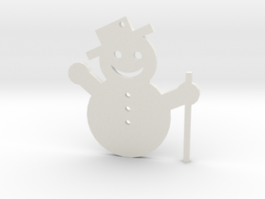 Snowman Tree Ornament in White Natural Versatile Plastic