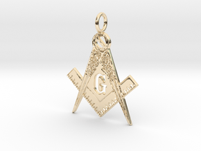 Square and Compass in 14K Yellow Gold