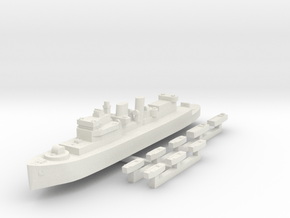 HMCS Prince Henry & landing craft 1:2400 in White Natural Versatile Plastic