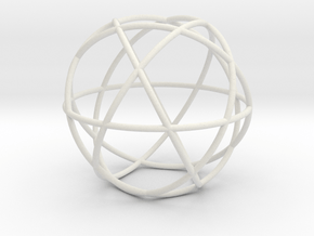 Penta Sphere, round section in White Natural Versatile Plastic