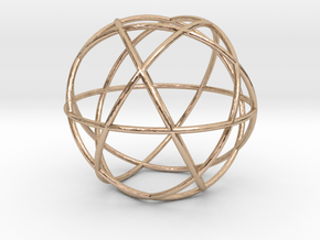 Penta Sphere, round section in 14k Rose Gold Plated Brass