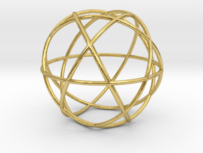 Penta Sphere, round section in Polished Brass