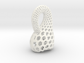 Two-Inch Klein Bottle in White Processed Versatile Plastic