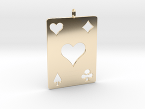 As de coeur - Ace of hearts in 14k Gold Plated Brass
