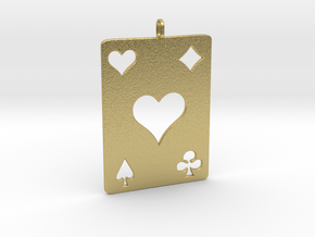 As de coeur - Ace of hearts in Natural Brass