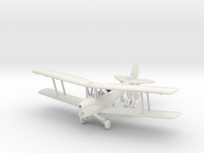 De Havilland DH82 Tiger Moth (alt. Tail) 1/144+HO in White Natural Versatile Plastic: 1:144