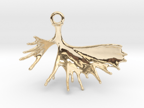 "Hook" Shed Antler Necklace/Hanger/Keychain 2.75"  in 14k Gold Plated Brass