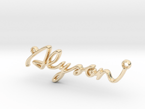 Alyson First Name Pendant in 14k Gold Plated Brass