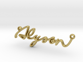 Alyson First Name Pendant in Natural Brass