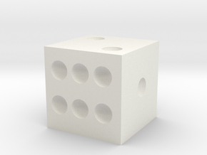 Tiny Dice that is very wrong but so right in White Natural Versatile Plastic