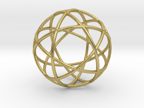 Penta Sphere pendant, .6" diam. in Natural Brass