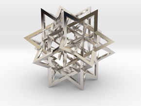 Great Rhombic Triacontahedron in Rhodium Plated Brass