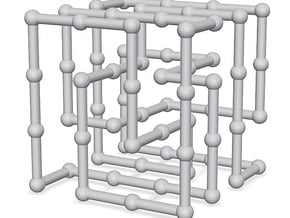 Knot 6_3 in grid in Tan Fine Detail Plastic