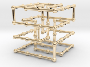 Knot 6_3 in grid in 14k Gold Plated Brass