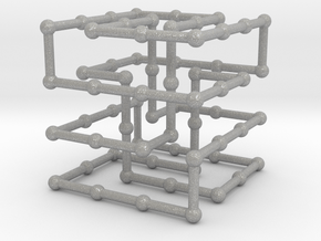 Knot 6_3 in grid in Aluminum