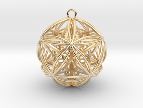 Icosasphere w/Nest Stellated Dodecahedron Pendant in 14K Yellow Gold