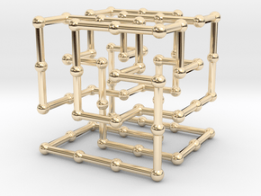 Knot 8_19 in grid in 14k Gold Plated Brass