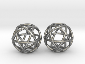 Penta Sphere 2 beads in Natural Silver