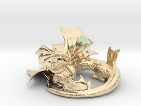 Finned Dragon in 14k Gold Plated Brass