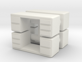 Office Desk (x4) 1/120 in White Natural Versatile Plastic