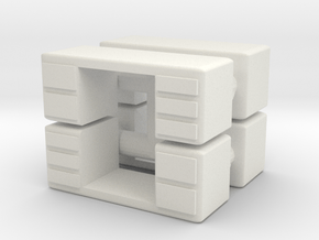 Office Desk (x4) 1/144 in White Natural Versatile Plastic