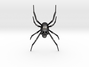 Spider-Skull in Polished and Bronzed Black Steel