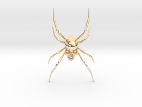 Spider-Skull in 14k Gold Plated Brass