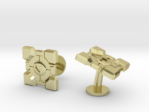 Portal ® Companion Cube Cufflinks in 18k Gold Plated Brass