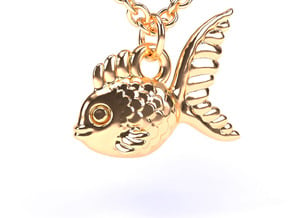 Pendant: 'Goldfish' in Polished Brass