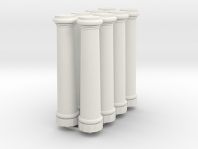 HO Scale 12 ft tall pillars in White Premium Versatile Plastic