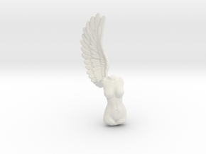 Sculpture angel in White Natural Versatile Plastic