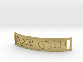 Door County bracelet tag in Natural Brass