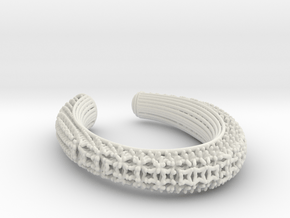 3D snowflake lattice bracelet in White Natural Versatile Plastic