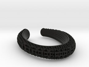 3D snowflake lattice bracelet in Black Premium Versatile Plastic