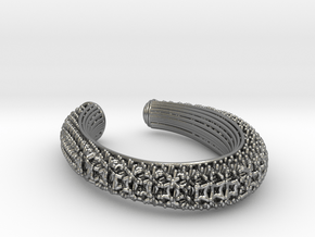3D snowflake lattice bracelet in Natural Silver