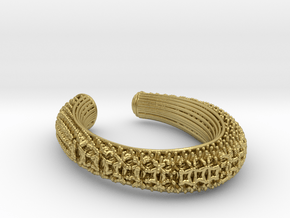 3D snowflake lattice bracelet in Natural Brass