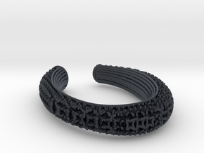 3D snowflake lattice bracelet in Black PA12