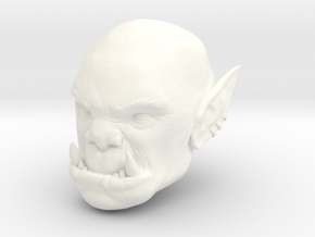 Orc Warlord Head in White Processed Versatile Plastic