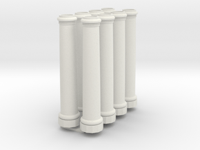 HO Scale 20 ft x 48 inch pillars in White Natural Versatile Plastic