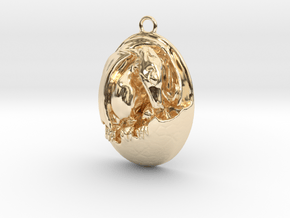 Hatching Dragon in 14k Gold Plated Brass