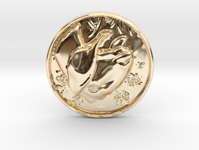 Nubian Doe Coin in 14k Gold Plated Brass