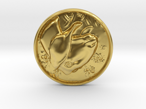 Nubian Doe Coin in Polished Brass