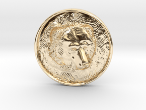 Grizzly Bear Coin in 14k Gold Plated Brass