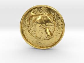 Grizzly Bear Coin in Polished Brass