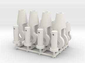 Open spelter sockets type S02 - 1:50 - 8X in White Natural Versatile Plastic