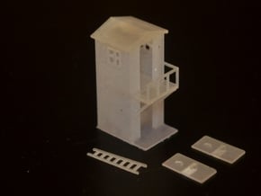 N-Scale 2-Storey Outhouse in Smooth Fine Detail Plastic