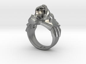Roaring Black Panther wild cat ring in Natural Silver: 10 / 61.5