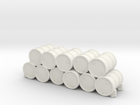 28mm Stack of 50 Gallon Drums in White Natural Versatile Plastic